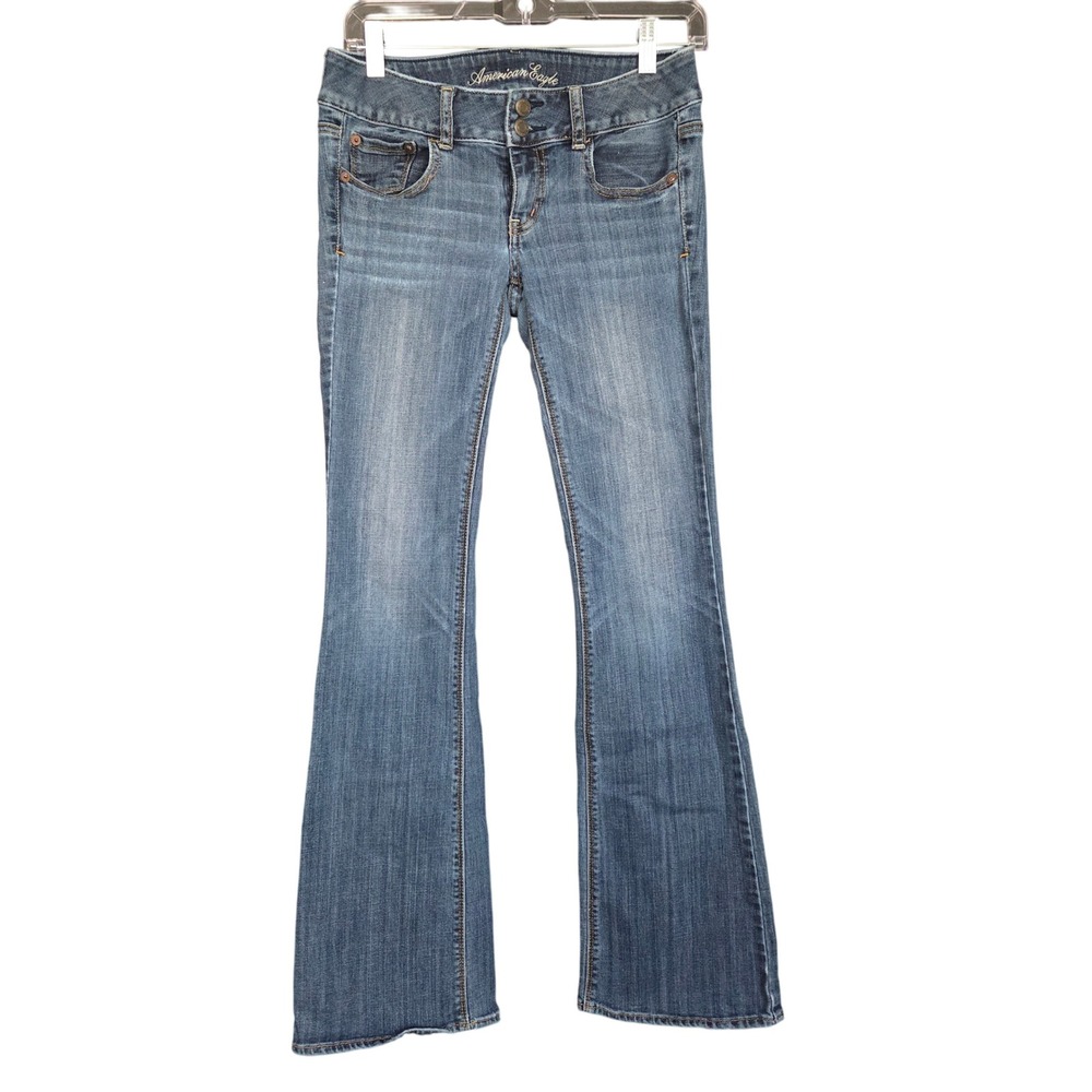 American Eagle Artist Super Stretch Flare Jeans Womens Size 2 Blue Denim - Picture 2 of 8